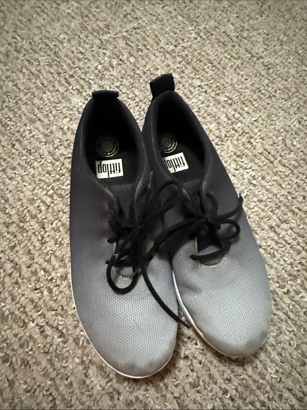 FitFlop Black-to-Gray Gradient Knit Sneakers